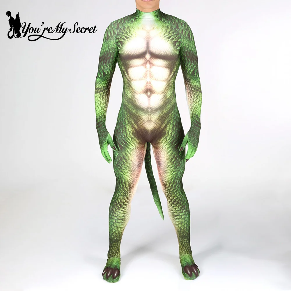 [You're My Secret]Halloween Cosplay Serpentine Printed Cosplay Costume Zentai Bodysuit Outfits Elastic Jumpsuit Fancy Dress