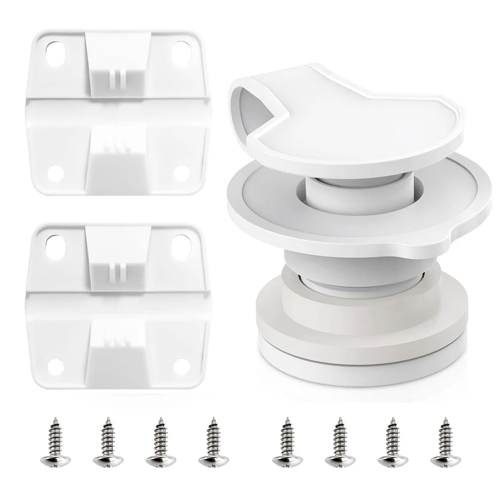 Plastic Hinges And Drain Cover Kit For Coleman Ice Chest Cooler Replacement Parts With Stainless Steel Screws White
