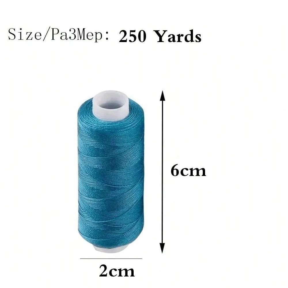 10/60 Color 250 Yard Spools Polyester Thread Sewing Threads Kits for Hand Sewing & Embroidery Needlework Needle Threaders Tool