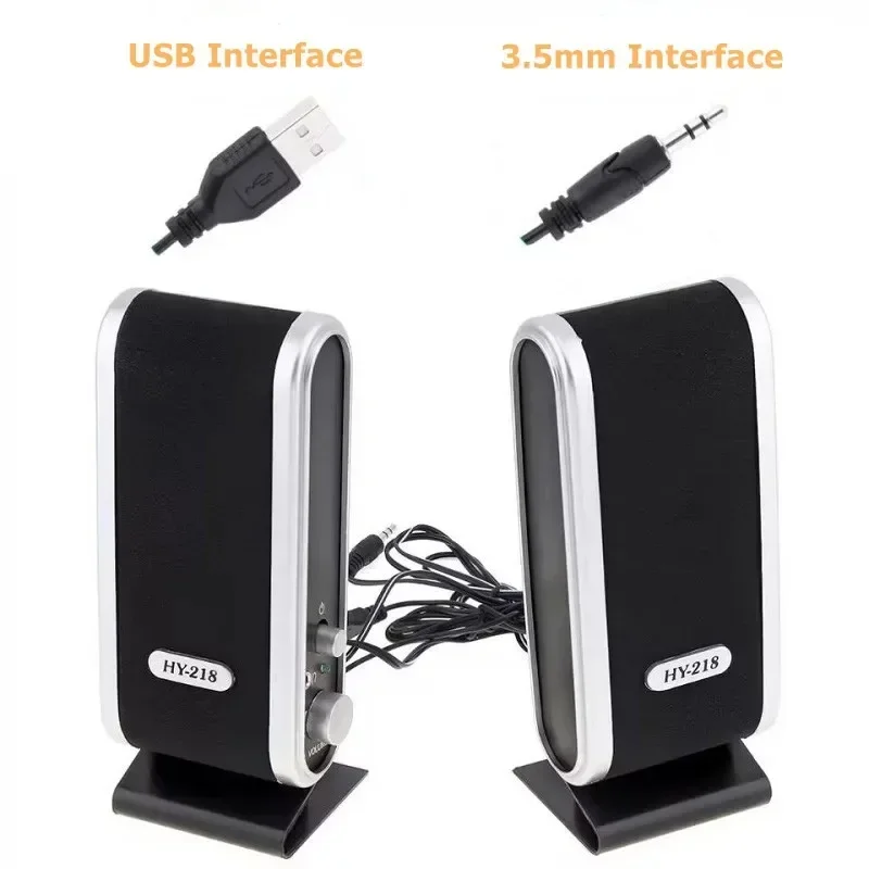 6W USB 2.0 Wired USB Powered Stereo Laptop Speakers with 3.5mm Audio Jack for PC Notebook Mac Wireless Bluetooth Option Availabl