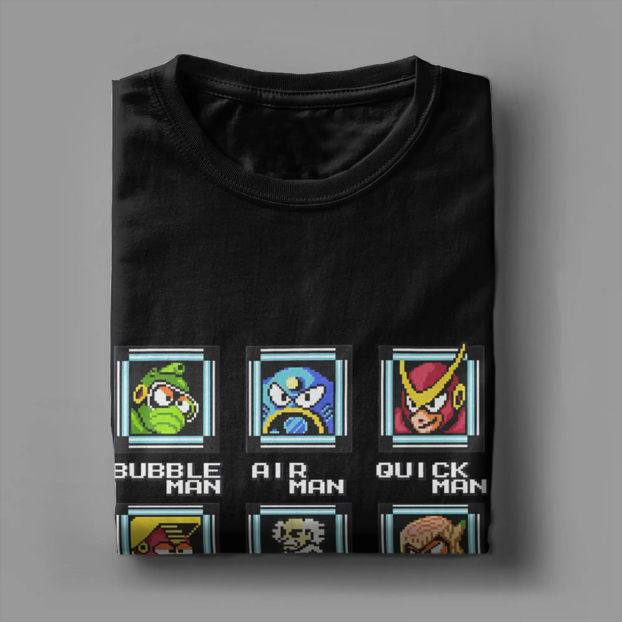 NES Retro-Videospiel Mega Man Bosses Bettdecke, Hemd, Tasse, Pullover, lustige Grafik, 100 % Baumwolle, T-Shirt, Megaman-T-Shirts, Oberteile für Herren – Detail 3