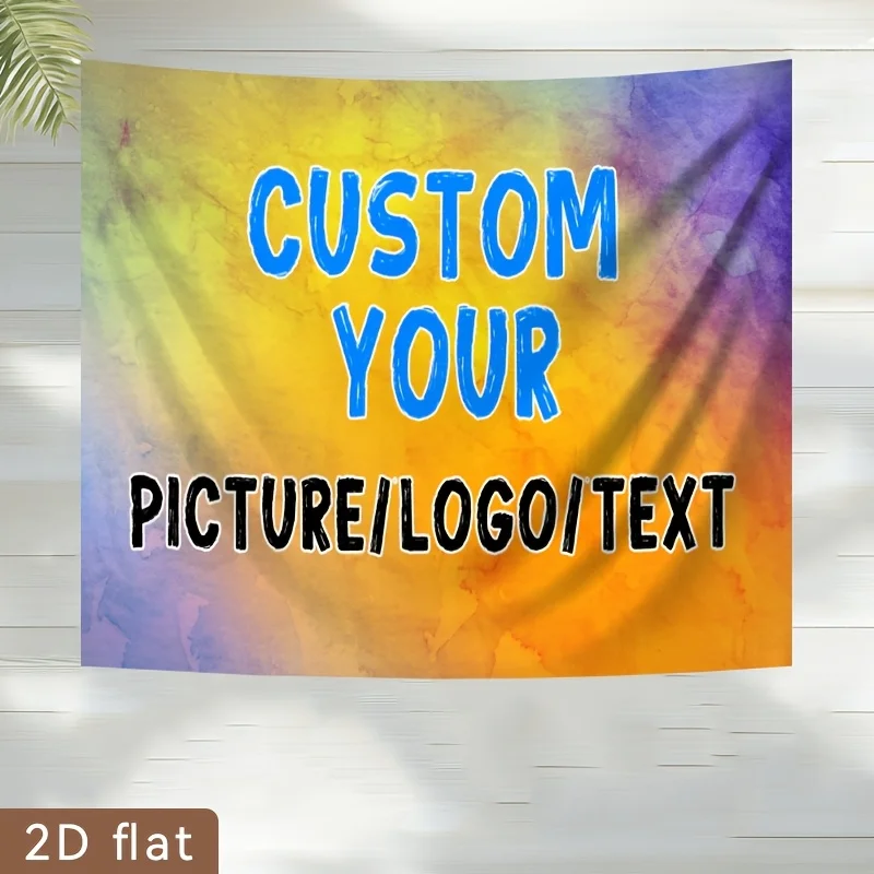 1pc Custom Personalized Text Photo Logo Tie Dye Tapestry Wall Hanging Art for Home Bedroom Living Room Dorm Decor