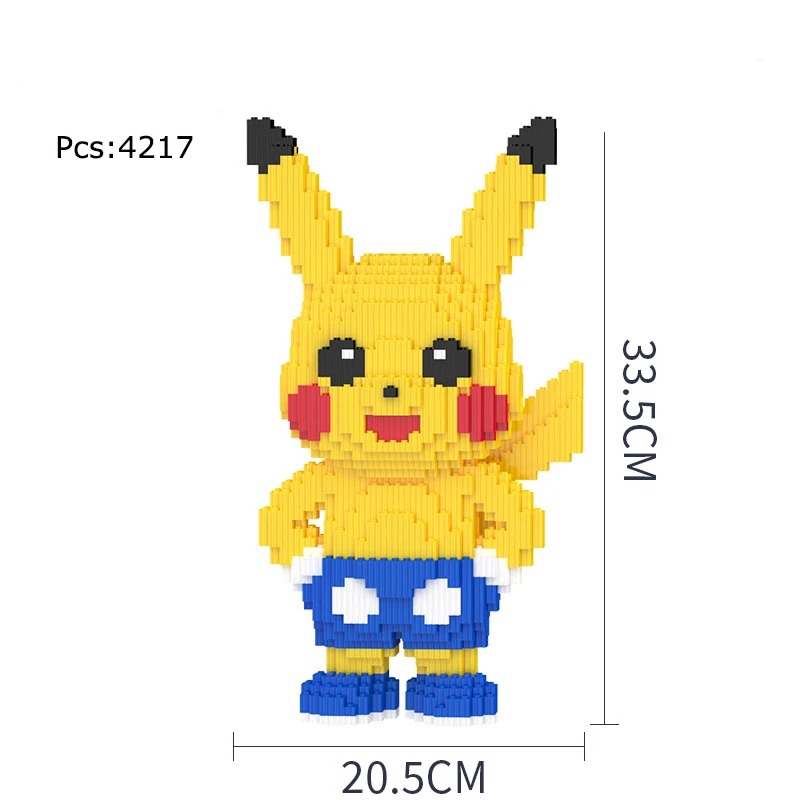 keeppley Nette Pokemon Pikachu Baustein 3D Bulbasaur Charmander Modell Montage Verbindung Mini Ziegel Figur Spielzeug für Home Dekoration 7