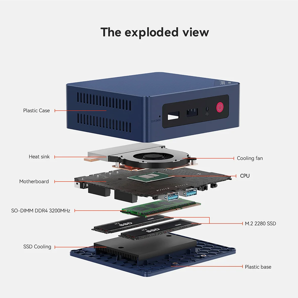 Beelink MINI S13 Mini PC Intel Twin Lake N150 16GB DDR4 500GB SSD Wifi6 1000M LAN Mini ordenador de escritorio