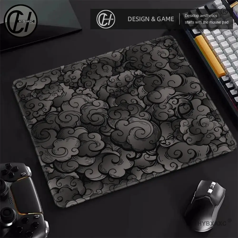 

Japanese Clouds Small Mouse Pad Kawaii Little Black Desk Mat Office Carpet Large Gaming Mousepad Non-Slip Rubber Mice Pad