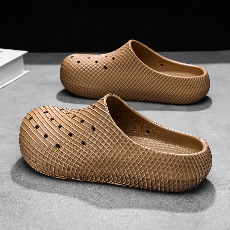 Beach Slippers Men Summer Breathable Textured Clogs Strap Non Slip Waterproof Garden Indoor Outdoor EVA Men's Shoes view 2