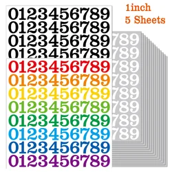 400pcs 1 Inch Number Stickers 5 Sheets Arabic Number Sticker Waterproof Vinyl Self-adhesive Removable Office Home Cup Decoration