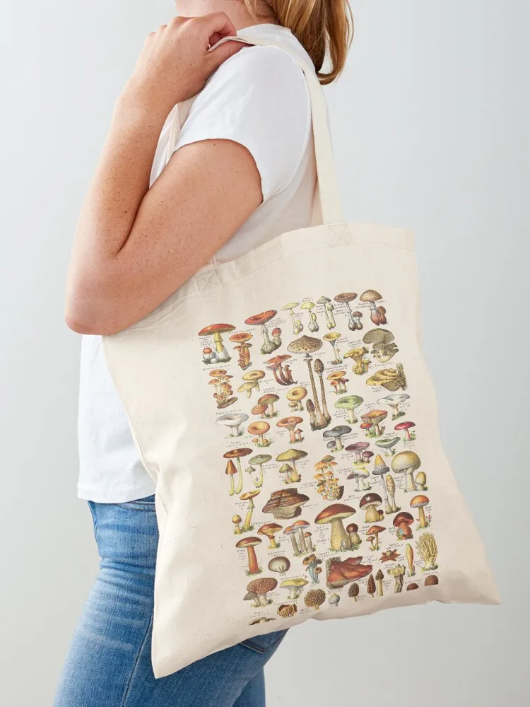 

Champignons, Mushrooms Guide, with names in french Tote Bag female bag Women's shopping bag Shopper handbag free delivery bags
