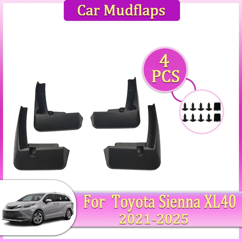 

Car Mudguards Parts For Toyota Sienna XL40 MK4 2023 2021~2025 Mudflaps Tool Splash Fender Flare Cover Guard Auto Mud Accessories