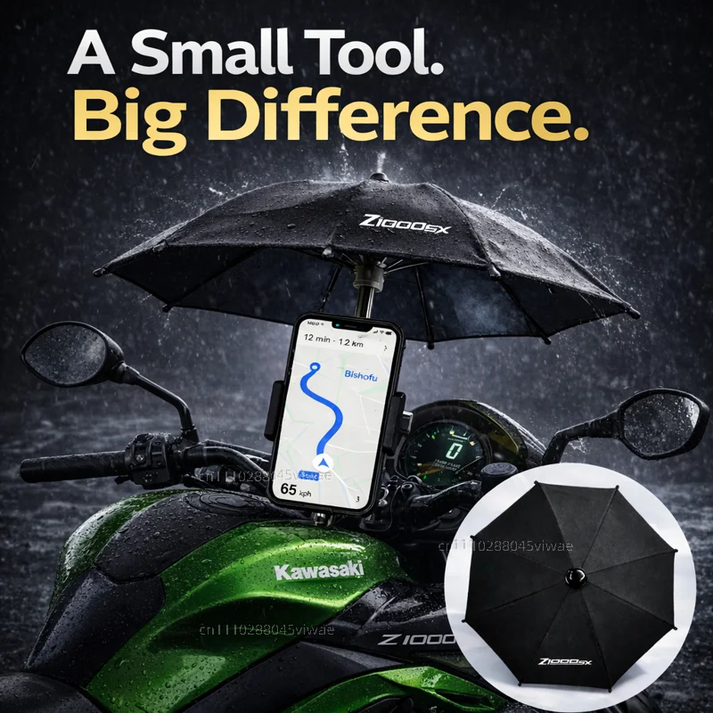 

For KAWASAKI Z1000SX Motorcycle Phone Umbrella Holder Waterproof Sunshade Anti Glare Rainproof Handlebar GPS Mount