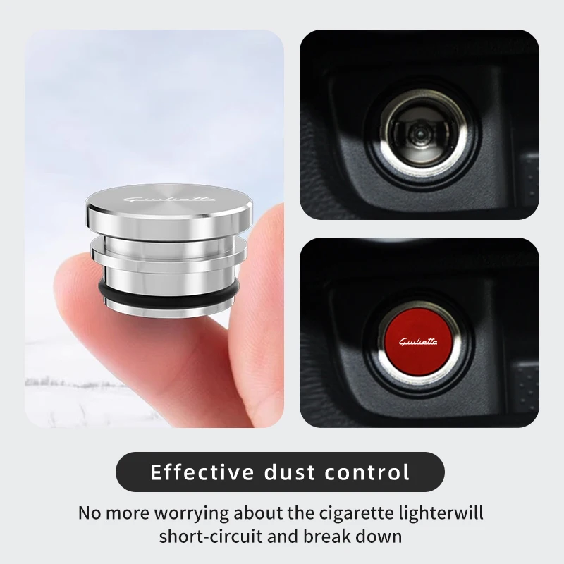 For Alfa Romeo Car Alloy Cigarette Lighter Plug Cover Dust Protection Cap Interior Accessories GT Stelvio F1 Brera Volante