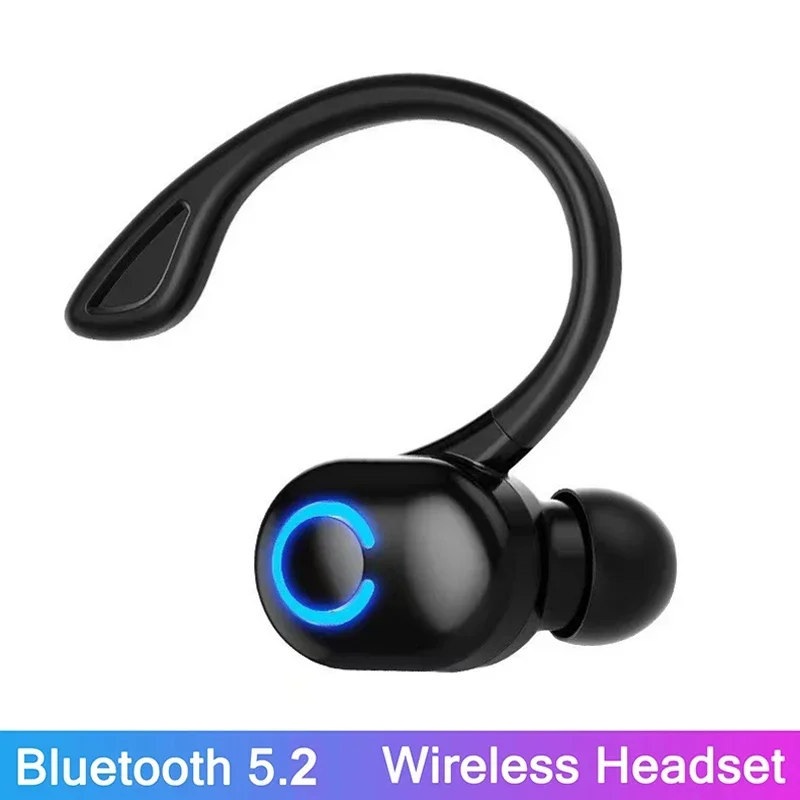 S10 Fones de ouvido sem fio portáteis, fones de ouvido Bluetooth 5.2 com microfone, ouvido único, intra-auricular, fones de ouvido esportivos à prova d'água