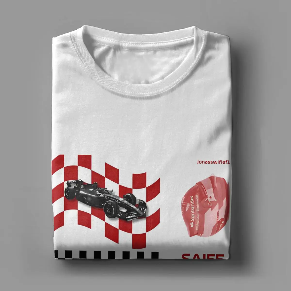 CARLOS SAINZ POSTER T Shirts Men Pure Cotton Hipster T-Shirts Crewneck Cs55 Csf1 Tees Short Sleeve Clothing Unique