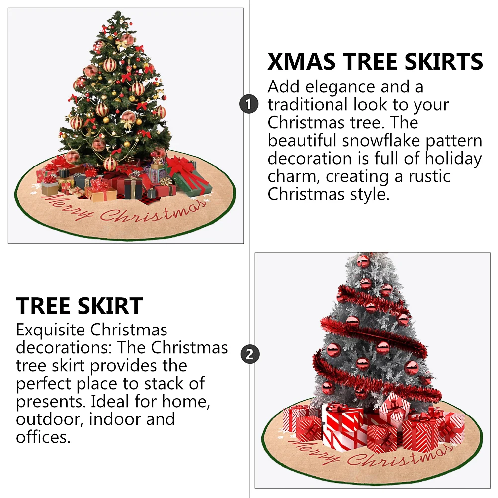 

1 pc Christmas Tree Skirt Xmas Skirts Stylish Rustic Tree Mat Cloth Decoration Festive Holiday Supplies Elegant