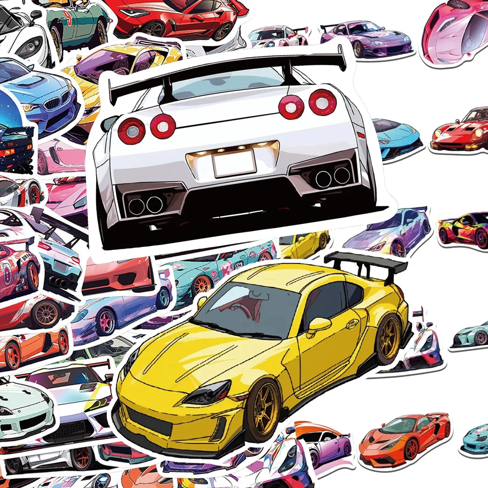 10/30/50 قطعة سباق السيارات JDM أنيمي ملصقات كول الكرتون الشارات DIY بها بنفسك خوذة الهاتف الغيتار الدراجة مقاوم للماء الكتابة على الجدران ملصق التعبئة #1