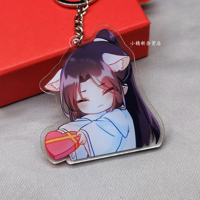 Erha i jego biały kot mistrz prezent figurki do zabawy akrylowy stojak Anime Action Ornament postać akcesoria Tian Guan Ci Fu biżuteria