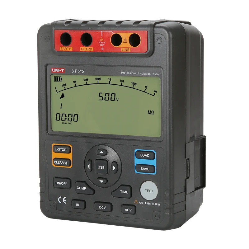 UNI-T Insulation Resistance Tester UT512 Grounding Meter 1MΩ～100GΩ 9999 Display Professional Digital Megohmmeter AC DC Voltmeter