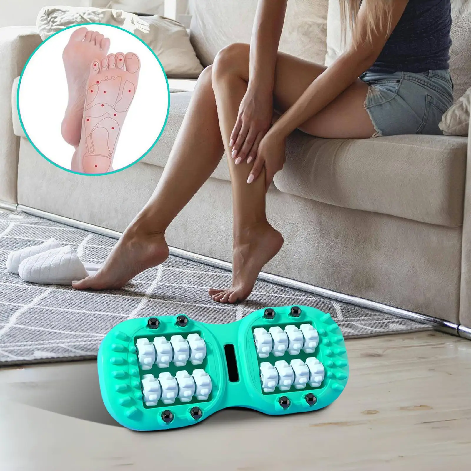Foot Roller Trigger Point Foot Massager Double Roller Trigger Point Massage Relief For Muscle Legs Back Neck Home Women Men