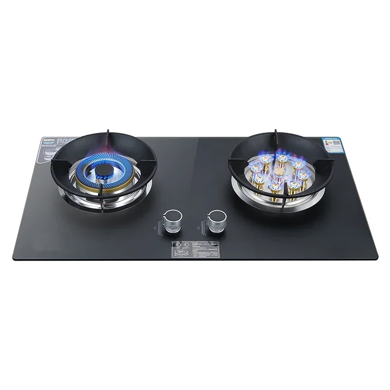 Embedded Gas Stove Household Energy-Saving Desktop Natural Gas Lpg Stove Stainless Steel Brushed Panel