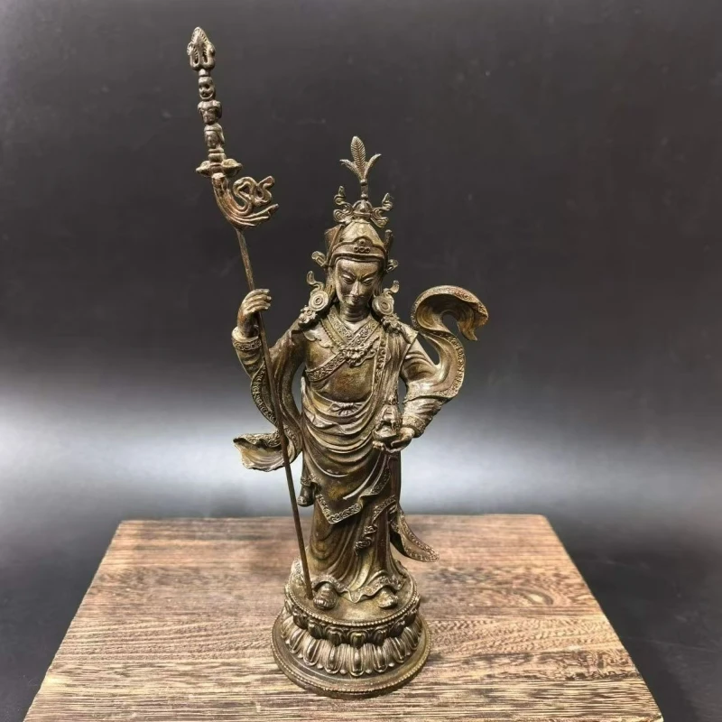 Antique Bronze Buddha Lotus Statue Buddha Creative Home Garden Living Room Porch Ornaments Miniature Sculpture Crafts
