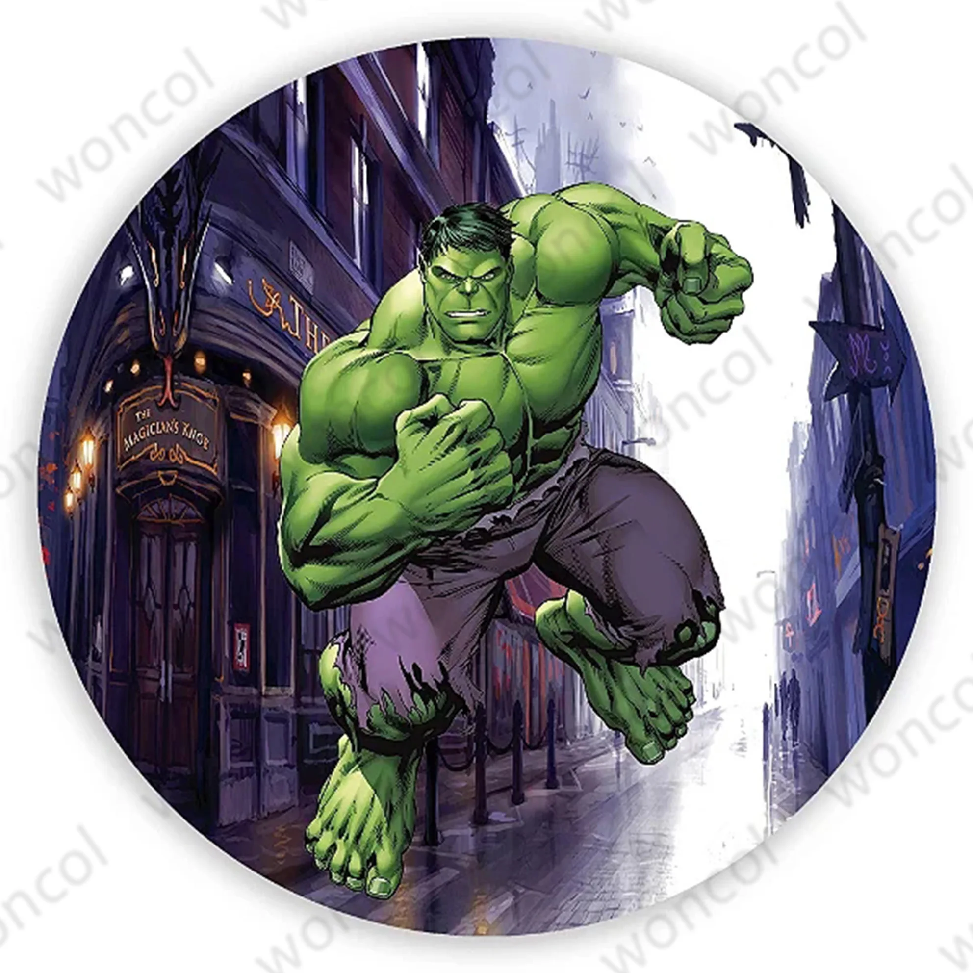 Super Hero Hulk Smash Circle Backdrop Boy Birthday Photo Backdrop Baby Shower Round Cylinder Cover Decorations Photo Booth Prop