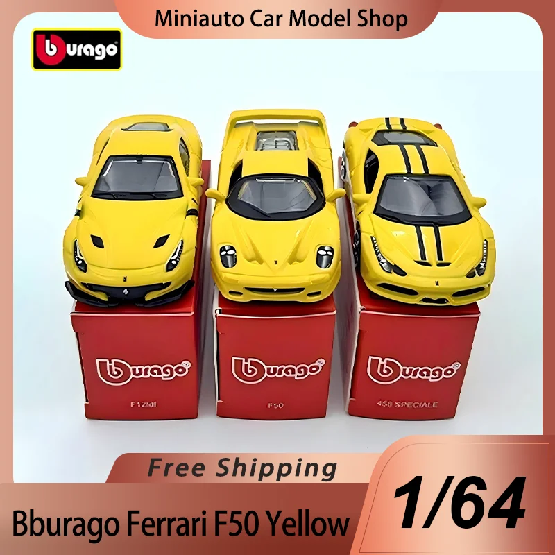 Nuevo en Stock, Bburago 1:64 Ferrari F50 F12tdf, Miniatura de Aleación, Ferrari 458 Speciale, Coche Deportivo, Modelo Fundido a Presión, Juguetes, Regalo para Niños