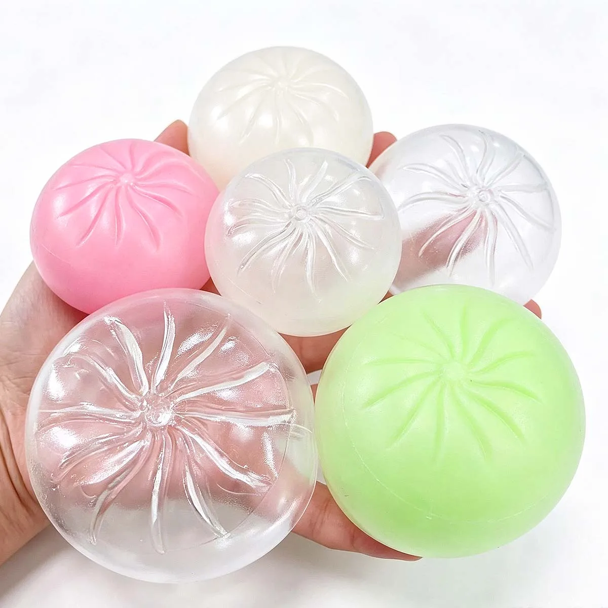 3er-Set Dumpling Squishy Weiche TPR Leere Hüllen zum Selbstgestalten mit Schaumstoffperlenfüllung – Stressabbau-Fidget-Spielzeug, Blanko-Bastelbedarf mit Stopfen – Detail 1