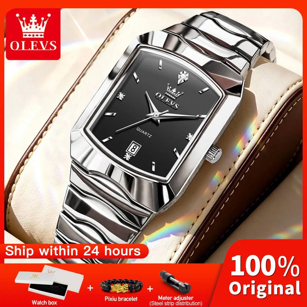 OLEVS 2712 Genuine Quartz Movement Business Watch For Men 30m Waterproof Calendar Window Streamlined Strap Men Watch