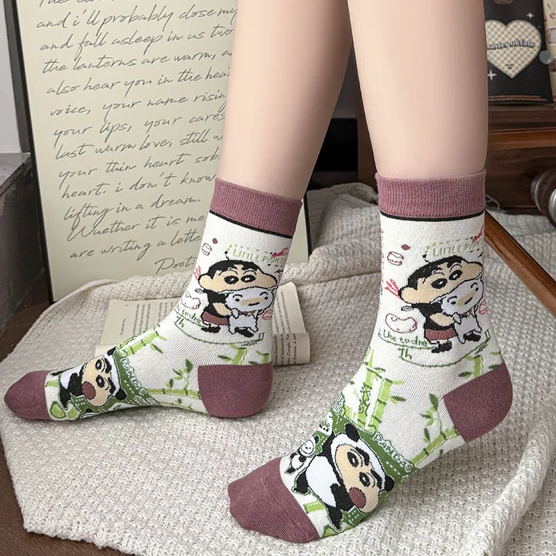 Nieuwe Crayon Shin-chan Cartoon Sokken Kawaii Gekamd Katoen Mid-kalf vrouwen Sokken Mannen En vrouwen Anime cartoon Kousen Geschenken