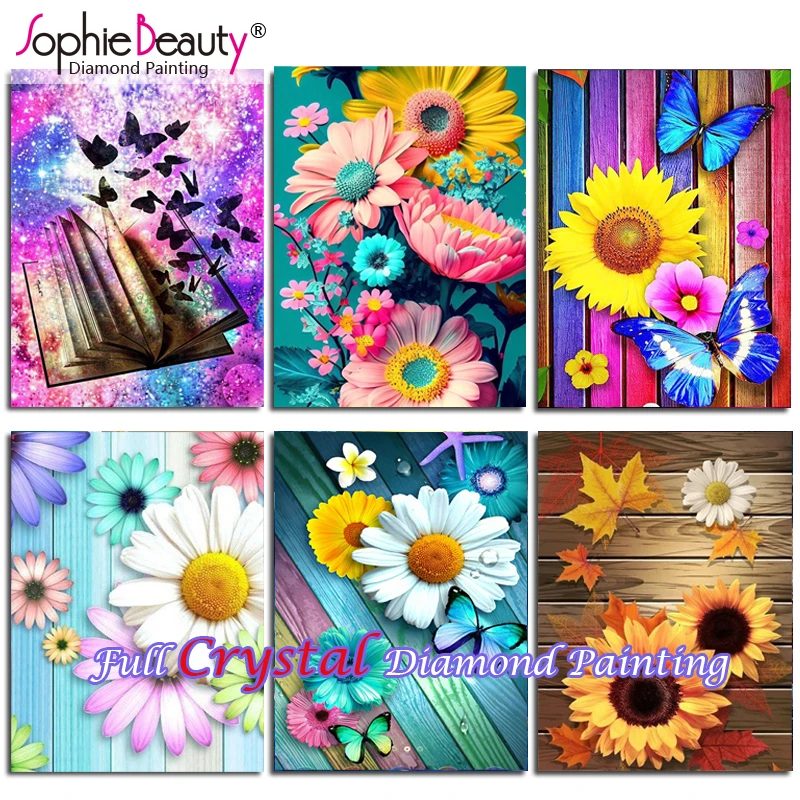 Sophie Beauty 5D Diy Diamond Painting Sun Flower Full Crystal Square Mosaic Embroidery Diamond Art Cross Stitch Kits Home Gift