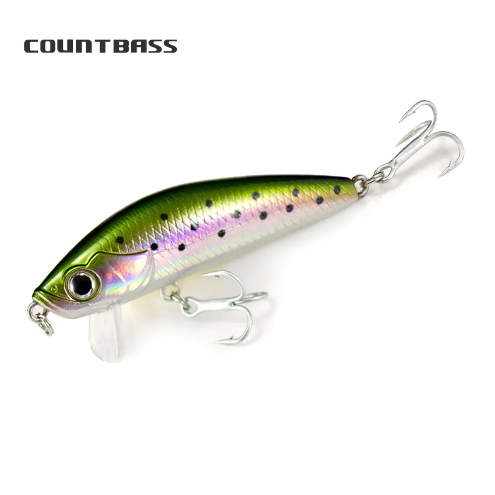 Countbass flutuante minnow 66mm 6g wobblers iscas para pesca, baixo salmão truta pesca chatterbait jerk sua isca manivela shad