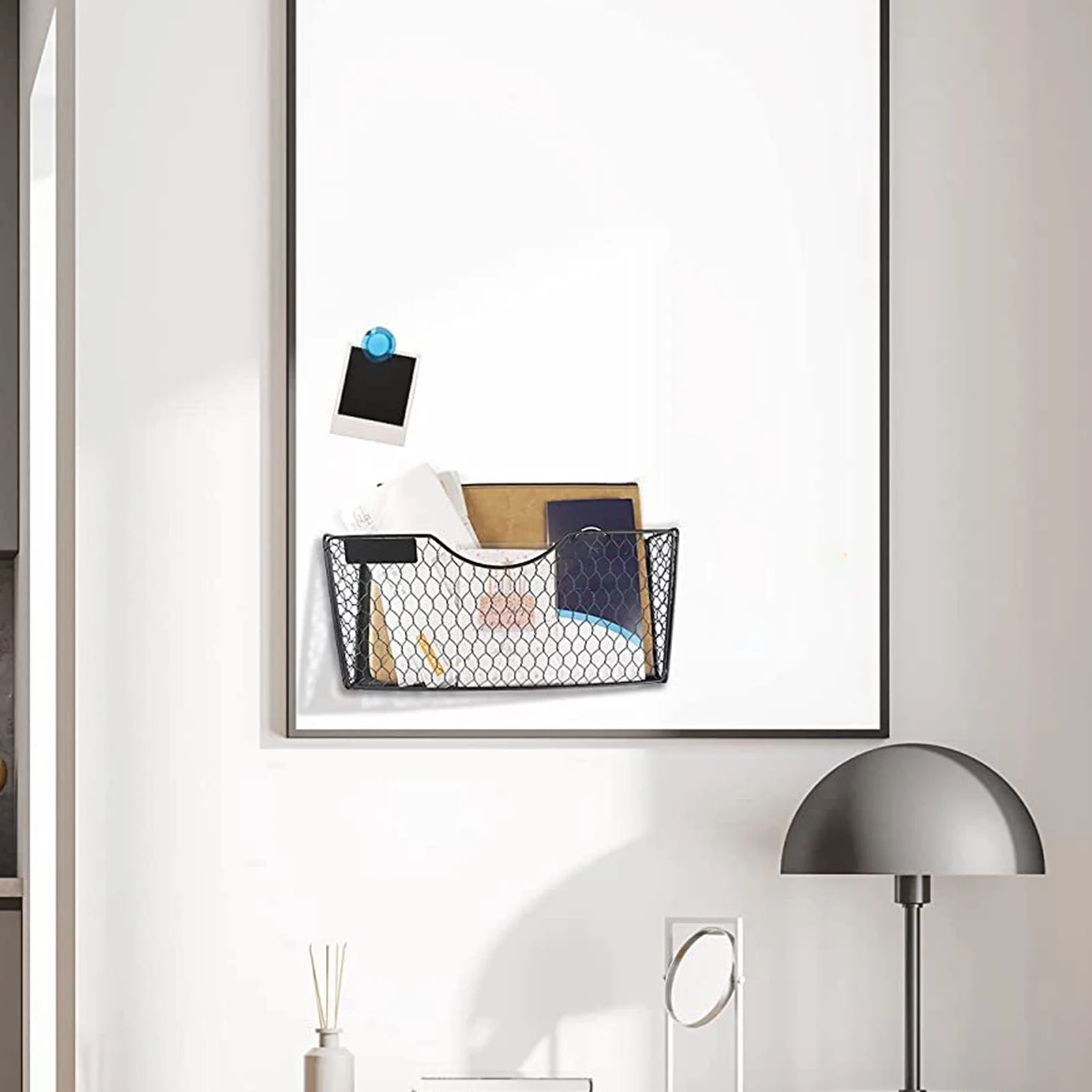 Wall Mounted Mesh File Holder Rack Multifunctional Shelf Magazine Paper Iron Office Home Folder Organizer Wall Mounted Bookshelf