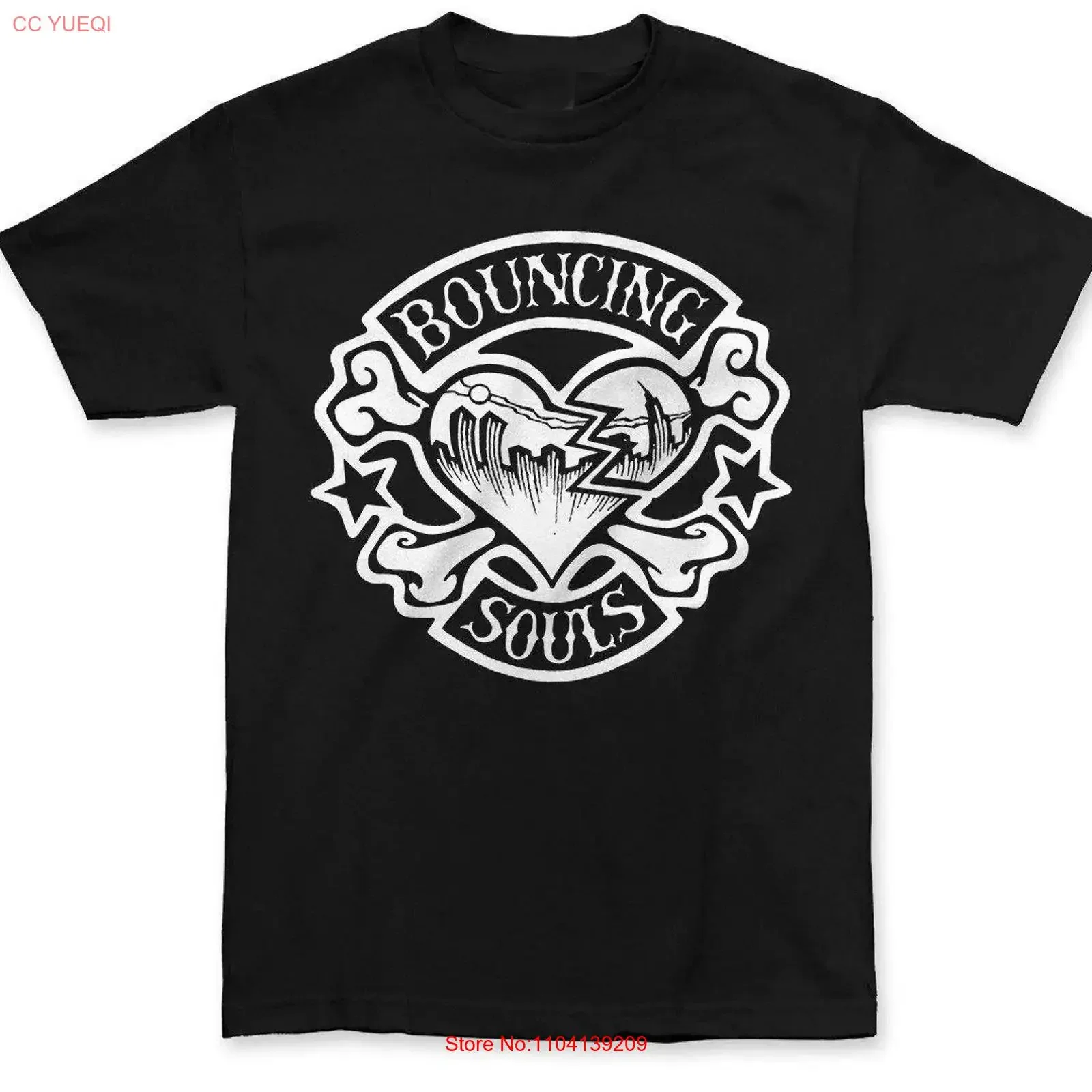 The Bouncing Souls Rocker Heart Album T Shirt Full Size S 5Xl BT1022 vintage Washed fashion Casual designer clothes Soft