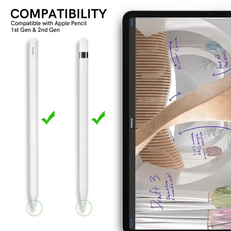 Basix Pencil Tips for Apple Pencil 1st / 2nd Generation Noise Reduction Replace Nib For iPencil Tablet Pen Accessories Universal image 4