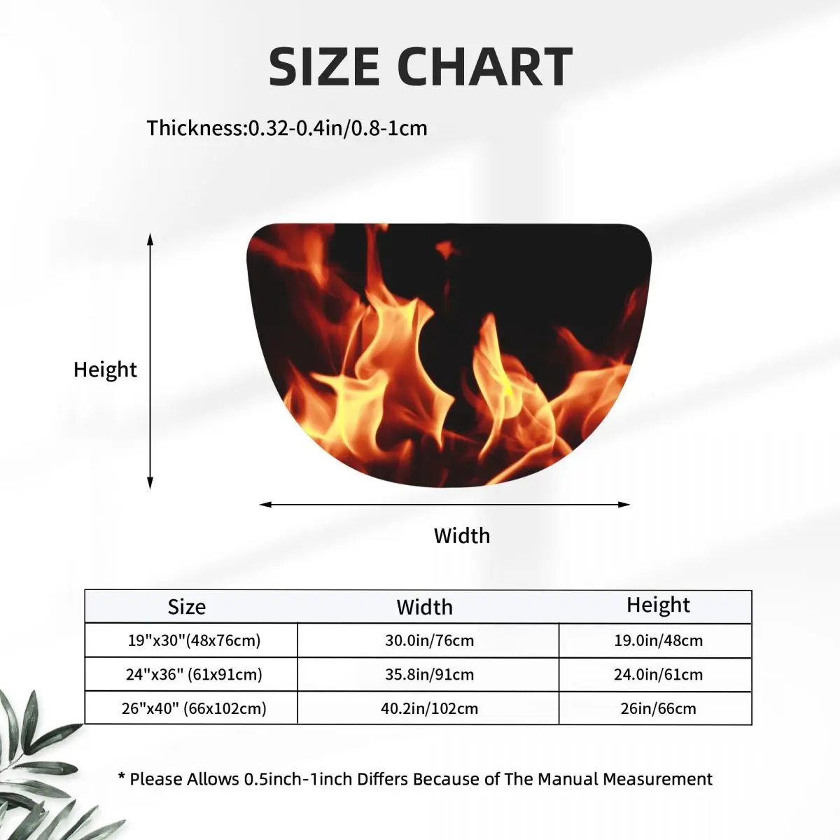 Burning Fire With Sparks Soft Flannel Half Round Doormat Non Slip Bathroom Mat Absorbent Floor Carpet for Home Bedroom