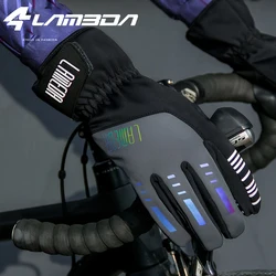 LAMEDA Winter Fleece Cycling Gloves Windproof Warm Outdoor Cycling Gloves Men and Women Mountain Road Bike Thickened Gloves