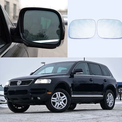 Heated Side Door Wing Rear View Mirror White Rearview Glass Lens For VW Touareg 2003-2006 2007-2010
