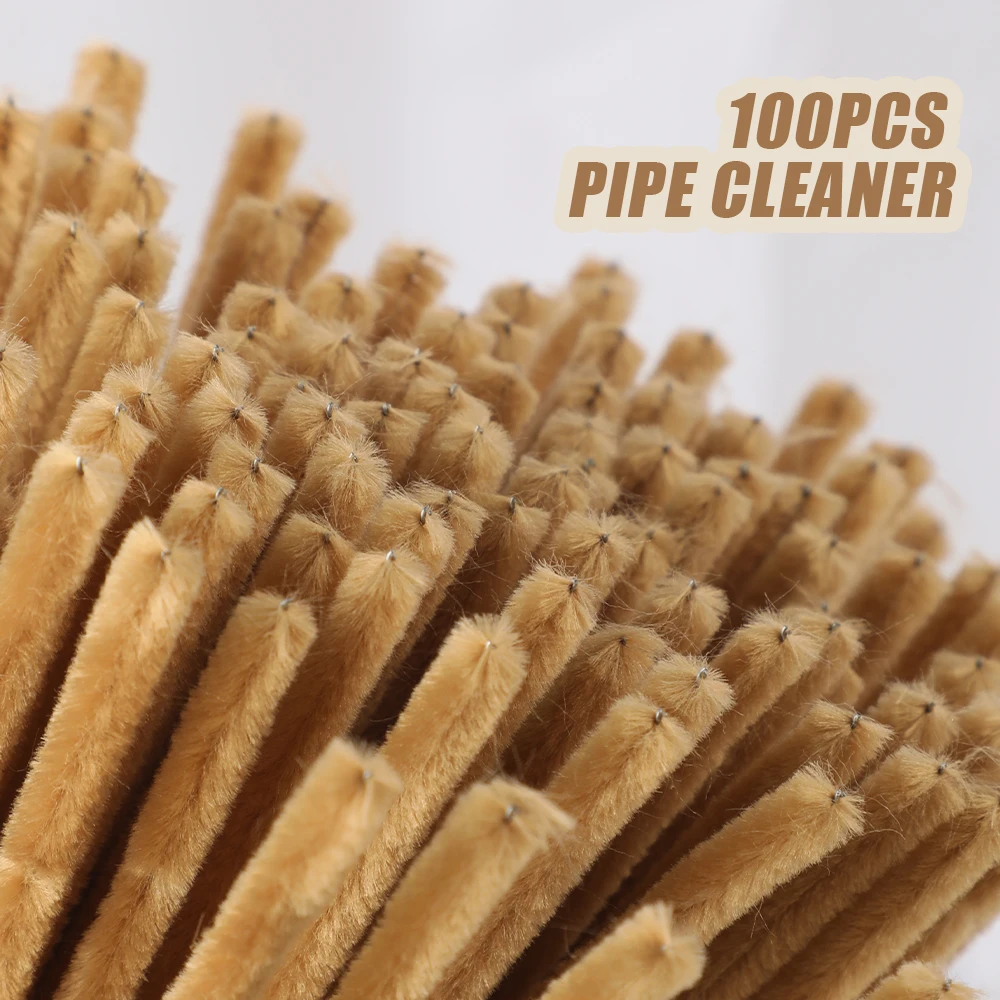 Limpiadores de tuberías de café ligeros, suministros de arte, vástago de chenilla de 100 piezas, limpiadores de tuberías de color sólido para manualidades creativas de arte DIY
