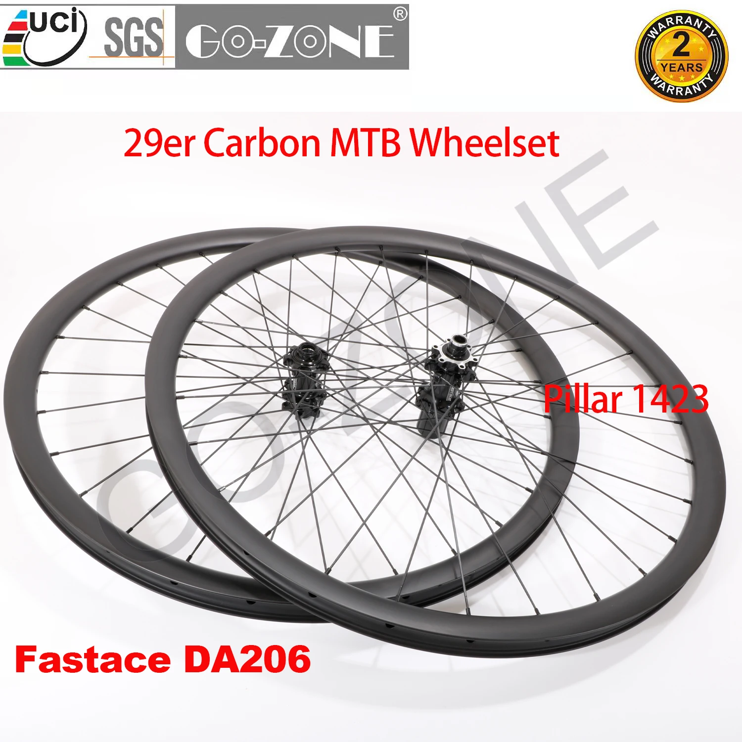 

Light Bike Parts Tubeless 29er Carbon MTB Disc Brake 28/28H Wheels Fastace DA206 Thru Axle / Quick Release MTB Bicycle Wheelset