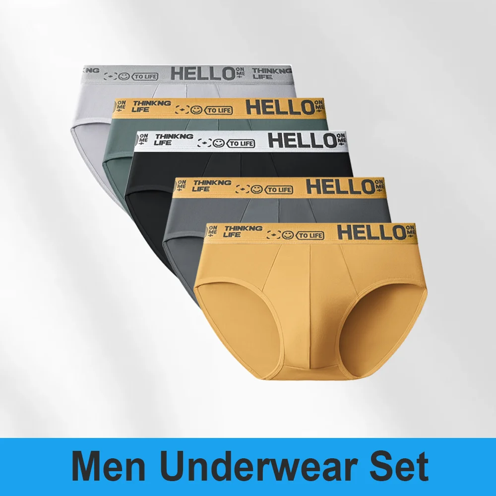 

3Pcs Men's Breathable Underwear Set Sexy Elastic Boxer Briefs for Summer Large Size Comfortable Male Underpants