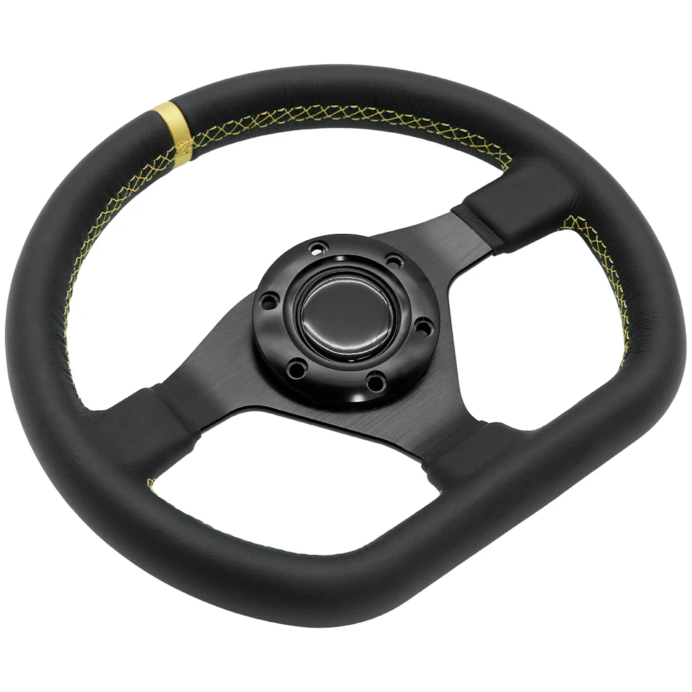 11.8inch/300mm D Style High Quality Genuine Leather Racing Sport Steering Wheel for MOMO NRG HKB hub