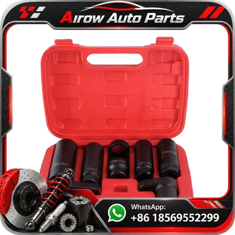 7Pc Oxygen Sensor Socket Set Removal Tool Kit For Car Auto Repair Deep Well Design Easy Access