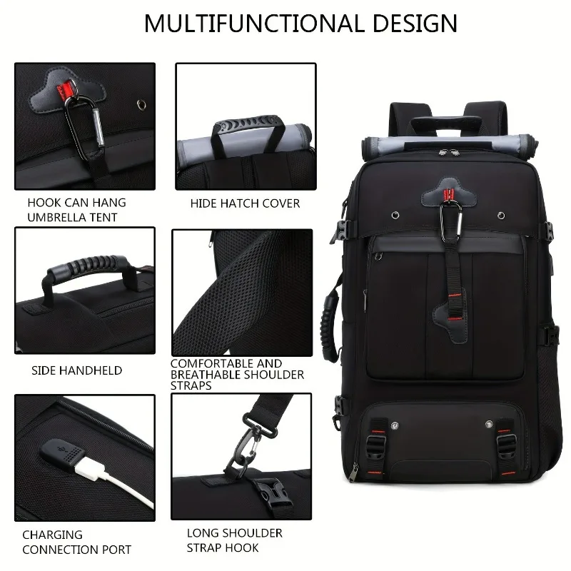 Outdoor Weekend Backpack 2026 New Large Capacity Stylish Hiking Travel Backpack for Boarding Business Duffle Bag view 3