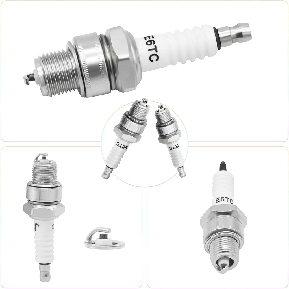 Motorcycle Spark Plug E6TC BP6HS For Yamaha PW50 PW80 PW60 LT50 LT80 50cc-150cc ATV Quad Moped Scooter Go Kart Dirt Bike