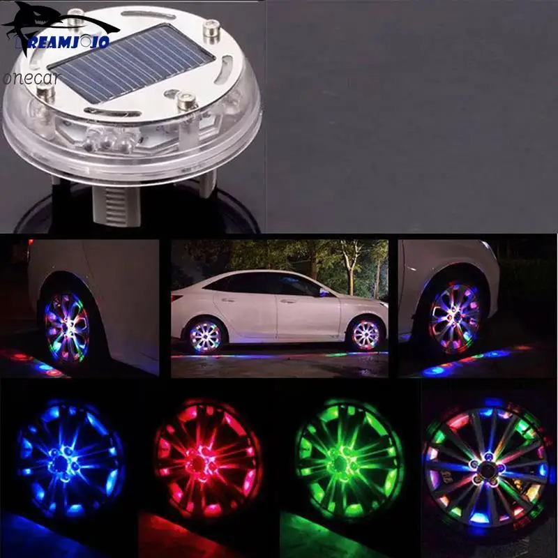 1pcs Solar Energy Flash LED Light Car Wheel light Hub bulb Tire Tyre Valve Cap Lamp led lights car accessories