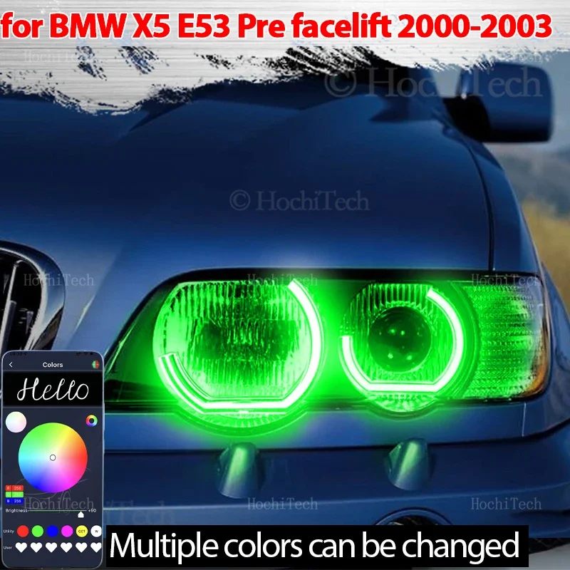 

Tuning Dynamic multi colors DTM Style Rings DRL Daytime Light Retrofit for BMW X5 E53 Pre-facelift 2000 2001 2002 2003