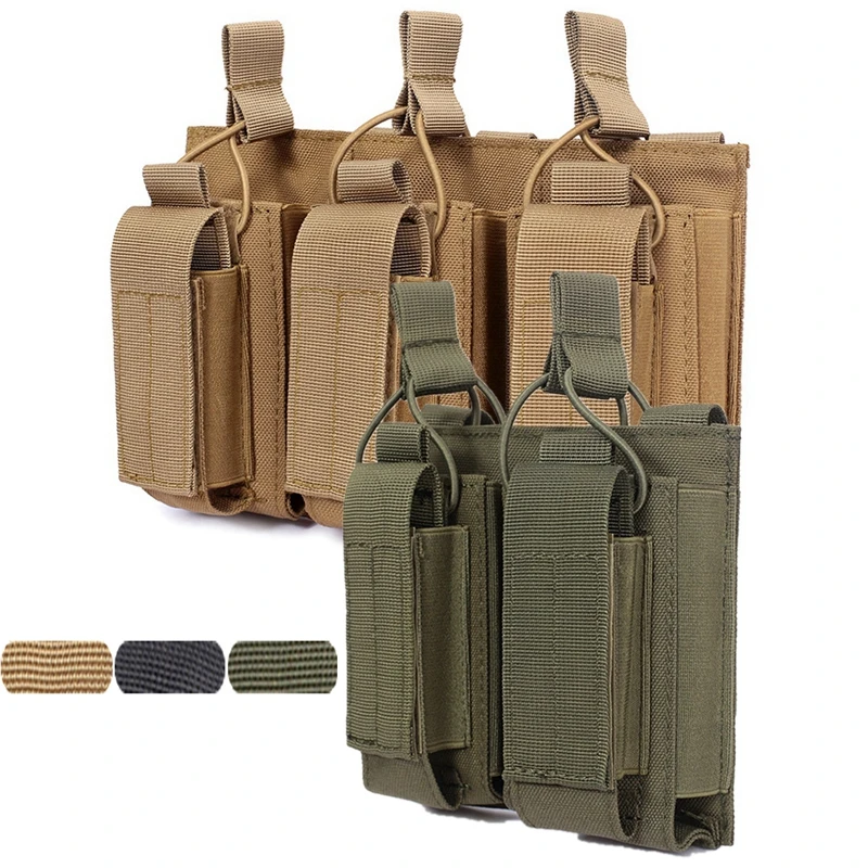 

Tactical Single Double Triple Magazine Pouch Open-Top M4 M16 AR Airsoft Hunting Molle Mag Holder EDC Vest Pouches