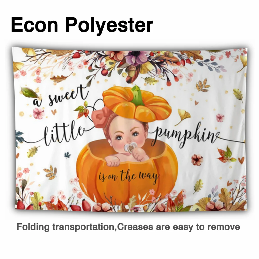 Funnytree Một Chút Bí Ngô Ngọt Cho Bé Nền Cô Gái Sinh Nhật Thu Đông Họa Tiết Hoa Lá Trang Trí Photozone Phông Nền