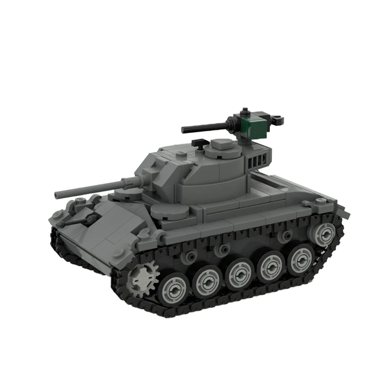 MOC Military WW2 M24 Chaffee Maßstab 1:45 Minifig Maßstab Modell Baustein Montage Technologie Bricks Set DIY Junge Spielzeug Weihnachten Geschenke