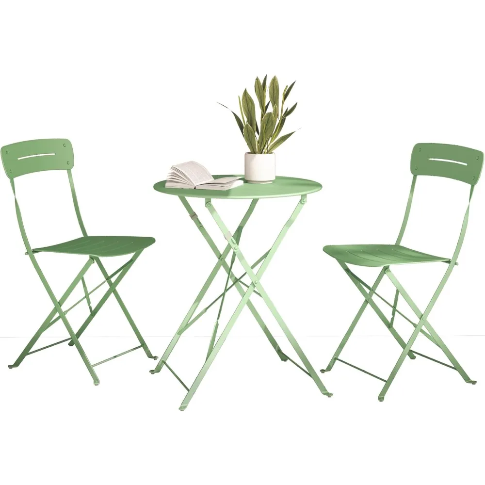 

Premium Frame Patio Bistro Set, Colorful Folding Outdoor Patio Furniture Sets, Patio Table and Chair Set Set
